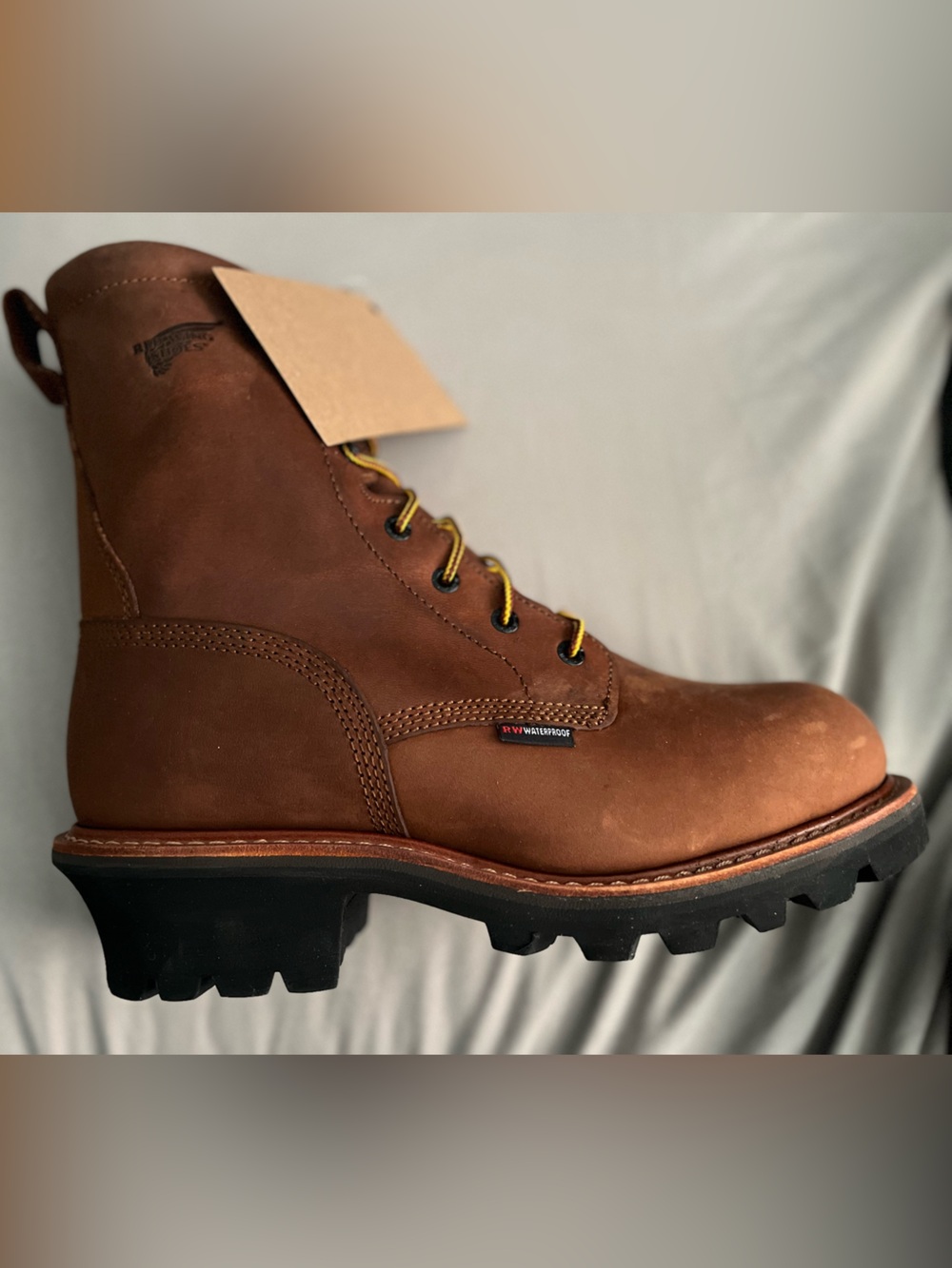 Red Wing Shoes Brown Leather Lace-Up Work Boots (4417)